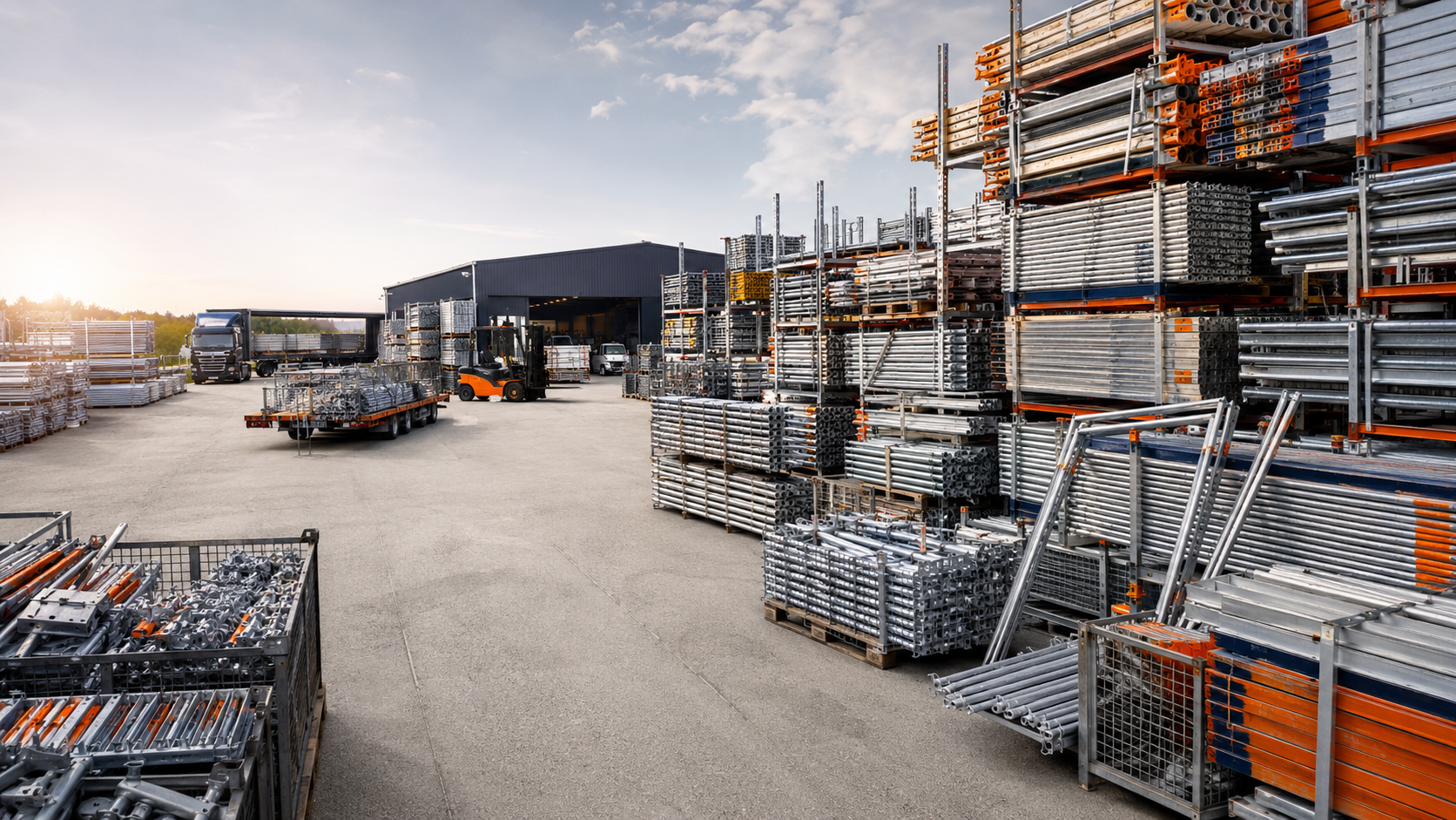 Bau- und Gerüstmarkt für Gerüstmaterial, Maschinen und Baustellenbedarf